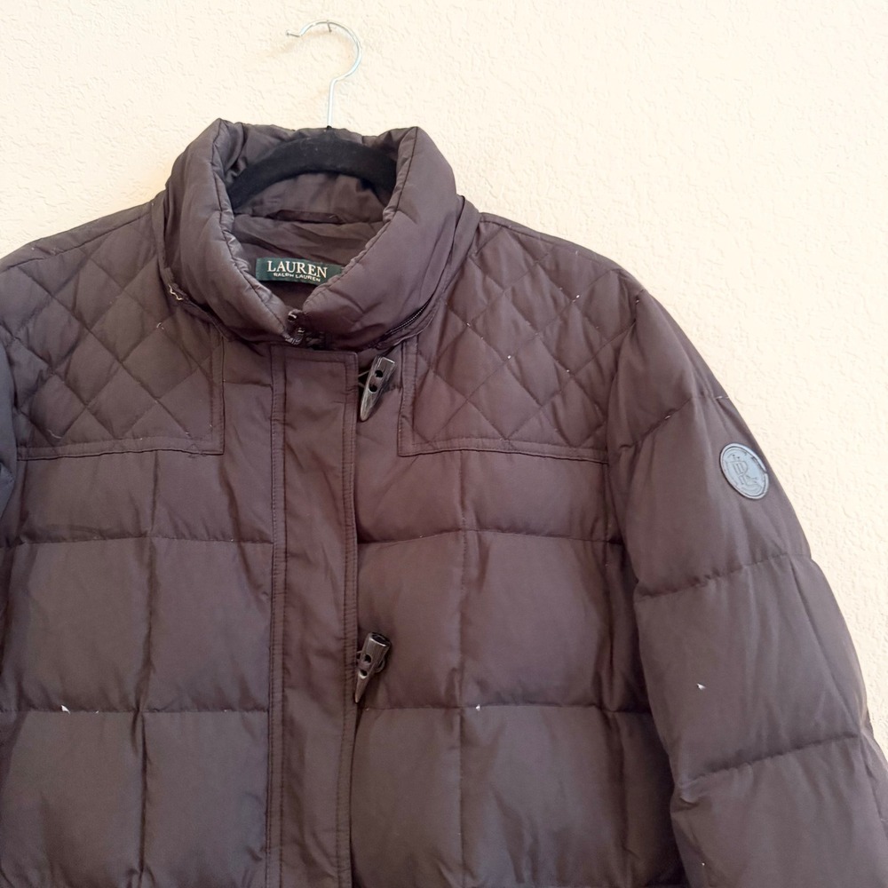 Lauren Ralph Lauren Womens Quilted Down Puffer Jacket Coat Sz XL Quiet Luxury - Picture 2 of 15